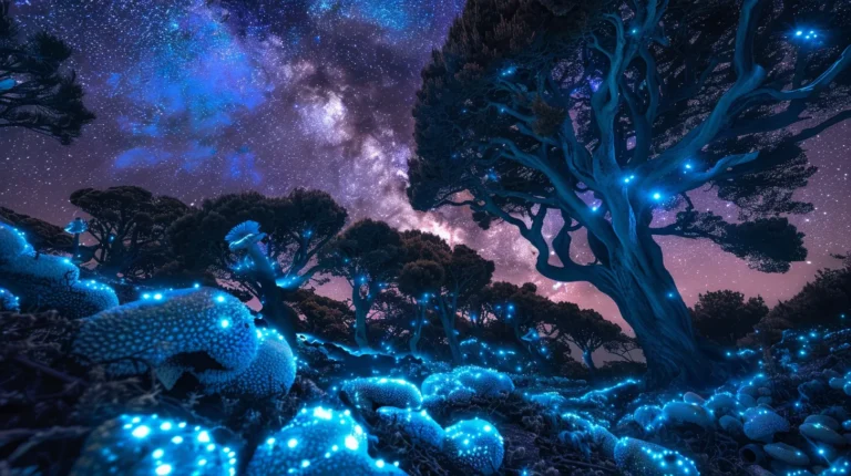 kenobi20_A_magical_night_scene_under_the_Milky_Way_with_biolu_9eda64c3-94e8-4a04-84a7-8f12a3cdbe12_0