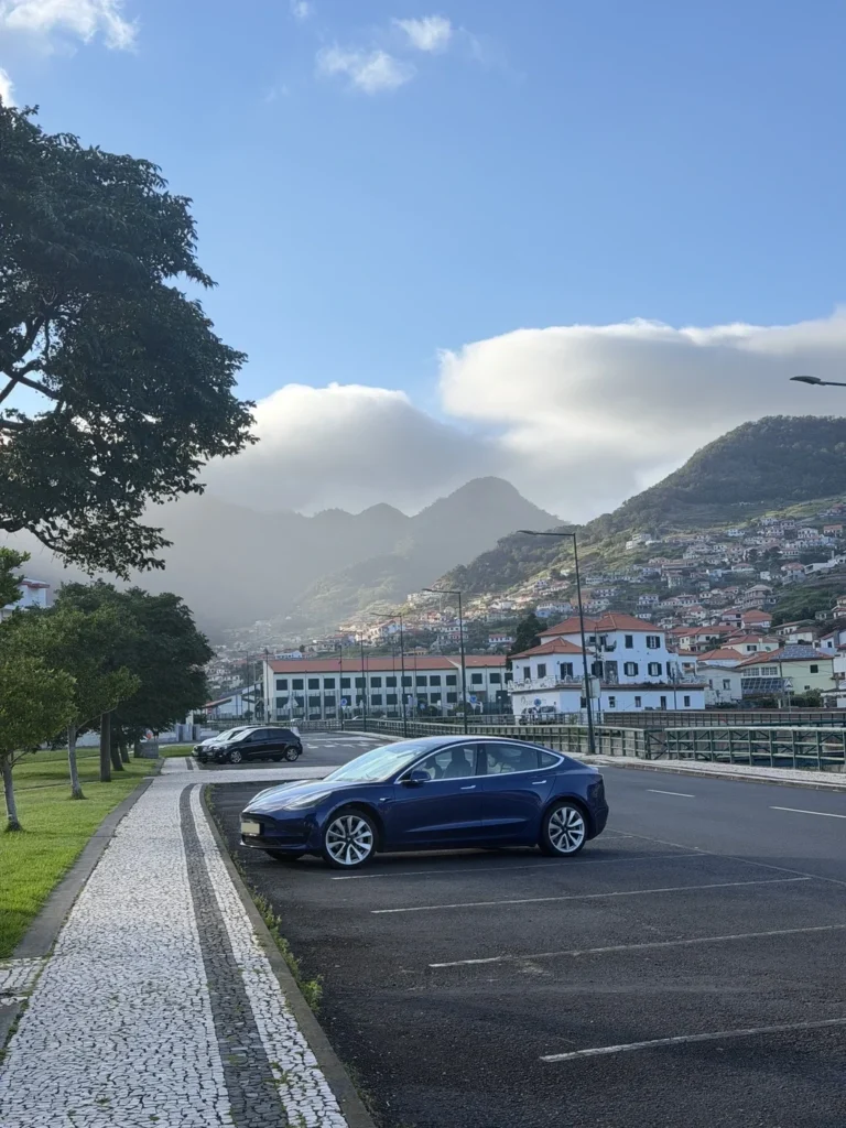 Tesla Model 3 rental car in Machico, Madeira