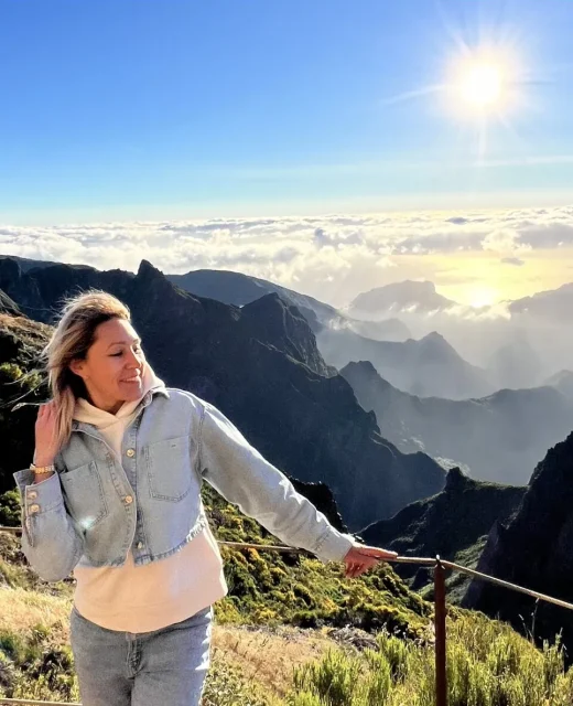 Hiking trail above the clouds on Pico do Areeiro, Madeira